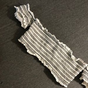 Black & White Off the Shoulder Crop Top